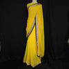 Sunshine Glow Yellow Chiffon Saree with Elegant Black & Gold Border
